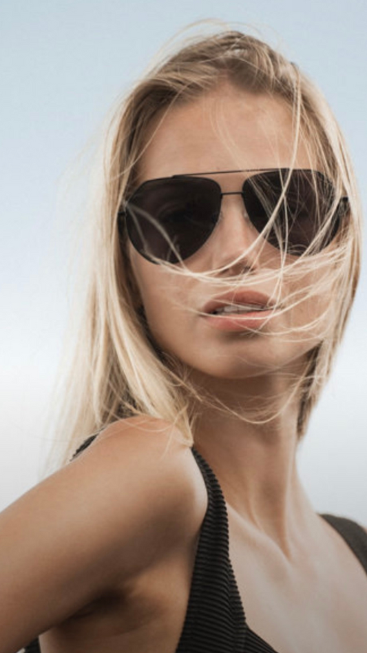 ANEA HILL Harbor Black Aviator Sunglasses
