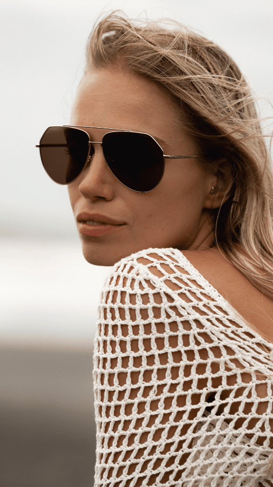 ANEA HILL Sail Silver Aviator Sunglasses