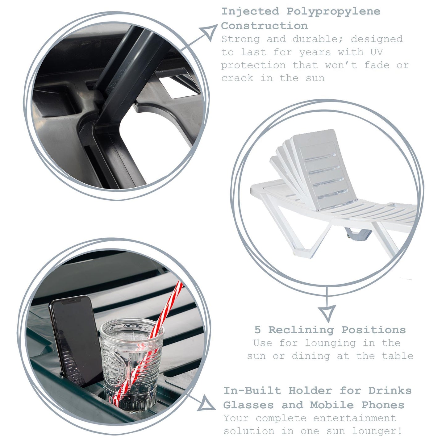 5-Position Master Sun Loungers - Pack of Two